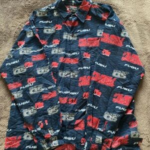 FUBU Red and Blue Patterned Shirt